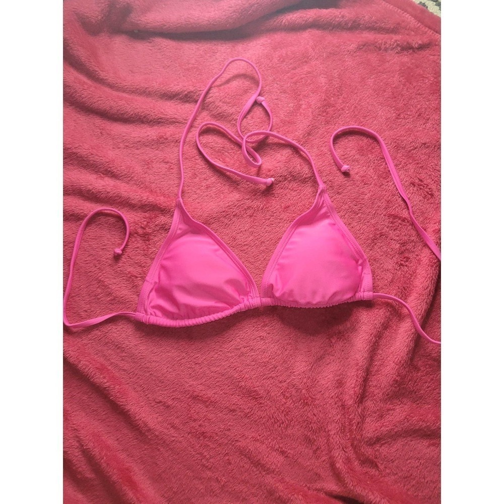 NWOT Bikini Triangle Top small hot pink